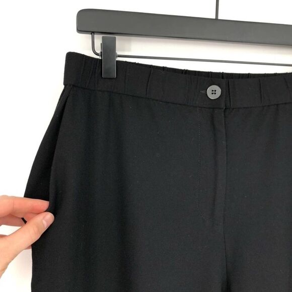 Eileen Fisher System Lightweight Stretch Crepe Wide-leg Pant in Black Size 12 - Picture 6 of 10